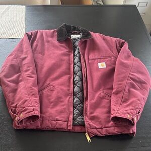 Carhartt WIP Malbec Maroon Detroit Work Jacket with Dark Collar NEW used twice
